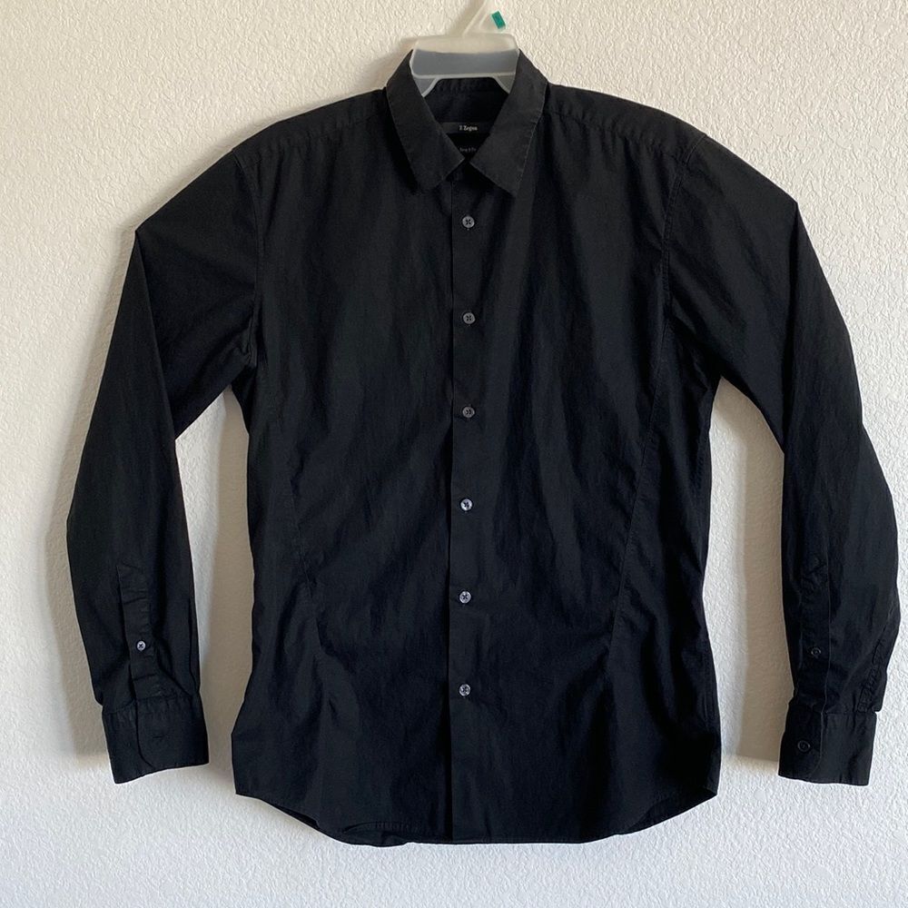 Z ZEGNA Drop 8 Fit Men’s Black Stretch Button Down Shirt Size 41/16
